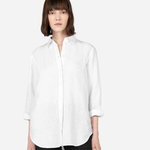 Everlane white, 100% linen relaxed shirt, size 0